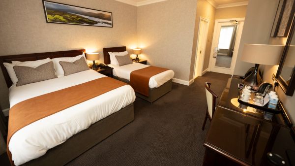 Deluxe Room Bed & Desk Kenmare Bay Hotel